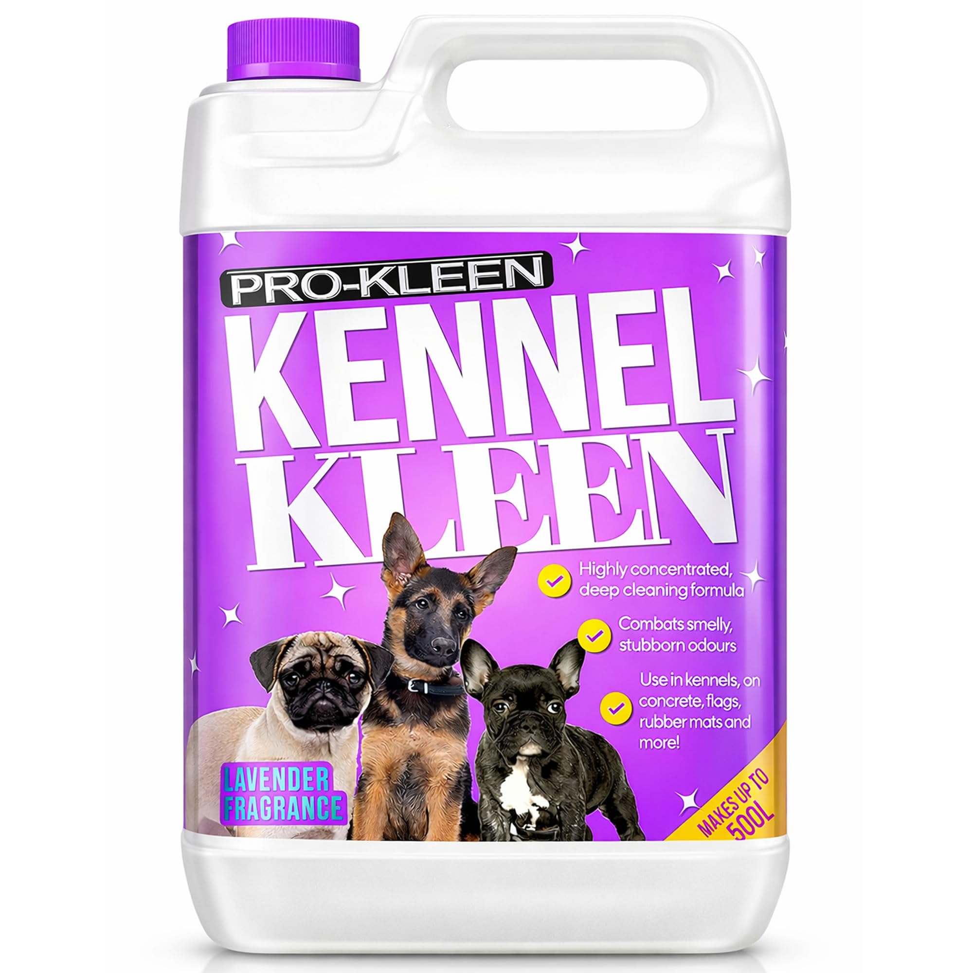 Pro-Kleen Kennel Disinfectant, Cleaner & Deodoriser (Lavender Fragrance) - 5L Pack - Kills 99.9% of Bacteria and Removes Nasty Urine Pet Odours - Suitable for Kennels, Hutches & More