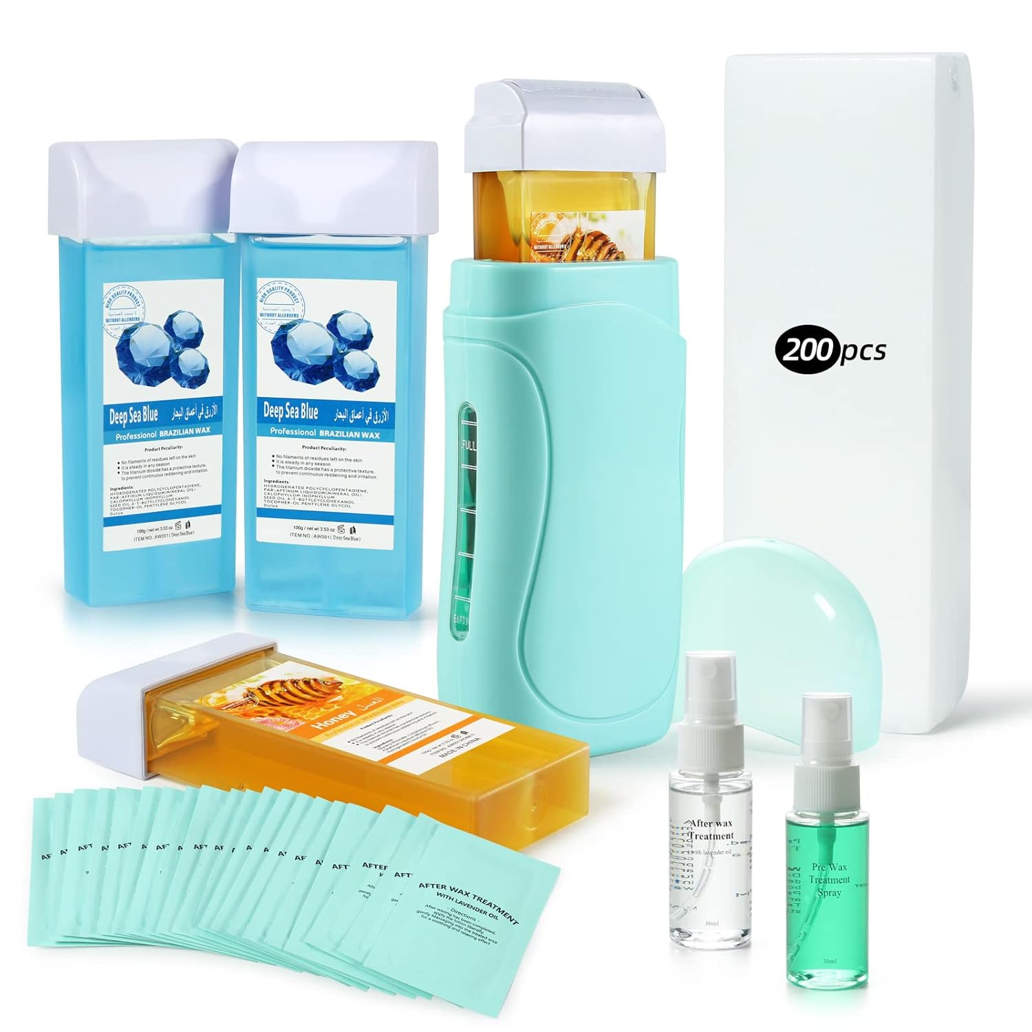 Roller Waxing Kit for Women Hair Removal, Honey Roll on