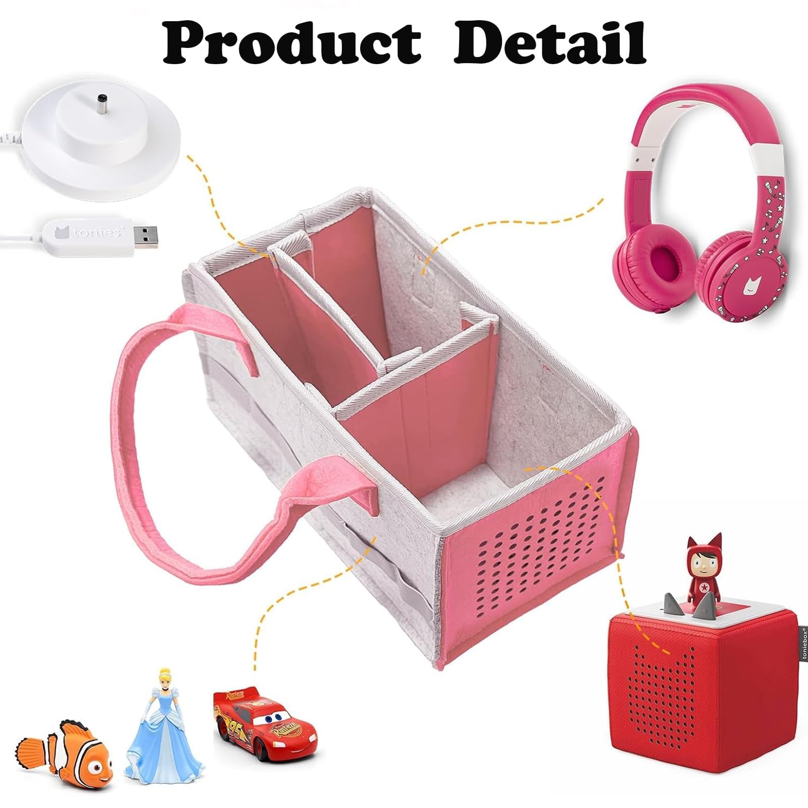 Tonies Carry Case,Toy Tonies Bag, Portable Educational Music Toy Carrying Case, Travel Storage Bag with Handle - Image 3