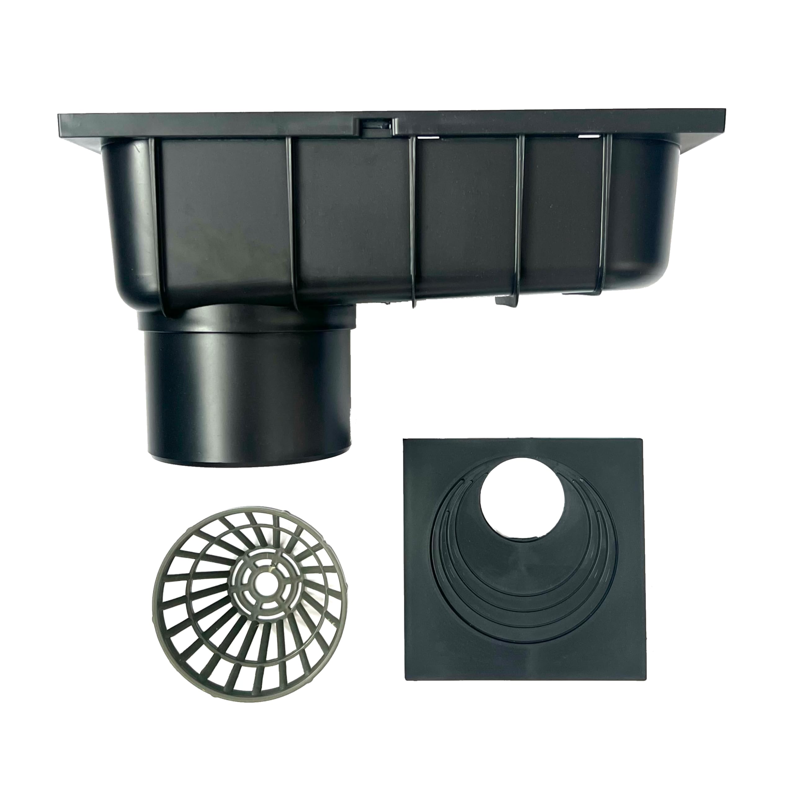 6 sztuk odpływu wody deszczowej od 50 mm do 110 mm z sitkiem, odpływ wody deszczowej DN110, czarny, filtr do wody deszczowej, uniwersalny do różnych rozmiarów rur