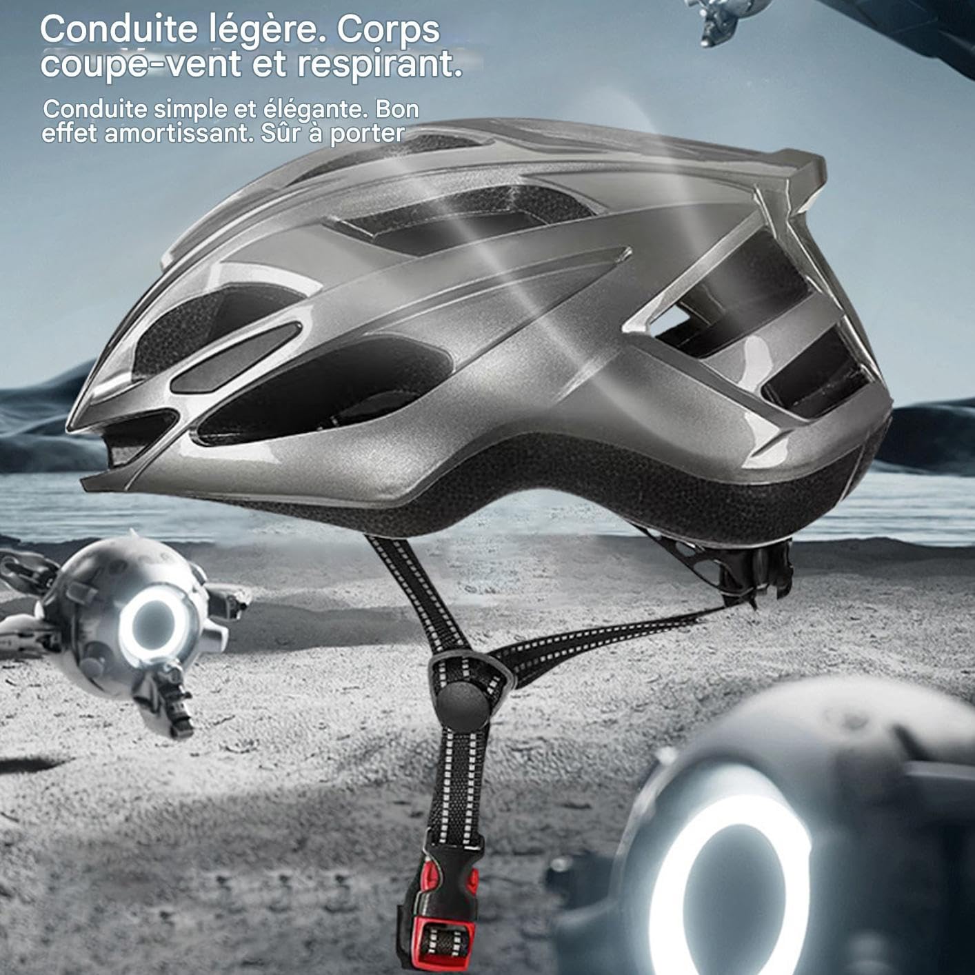 Casque De Cyclisme Léger Multisport pour Homme Et Femme, Adapté Au Vélo, Absorption De Chocs, Ventilation Optimale, Taille RÉglable 57-62cm, Matériau Polycarbonate Haut Résistant
