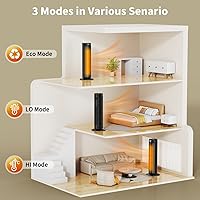 Vista 7 de Space Heaters for Indoor Use, 24" Electric Space Heater, 1500W PTC Ceramic Heater for Office with Remote, Thermostat, 3 Modes, 35dB Quiet, 12H Timer