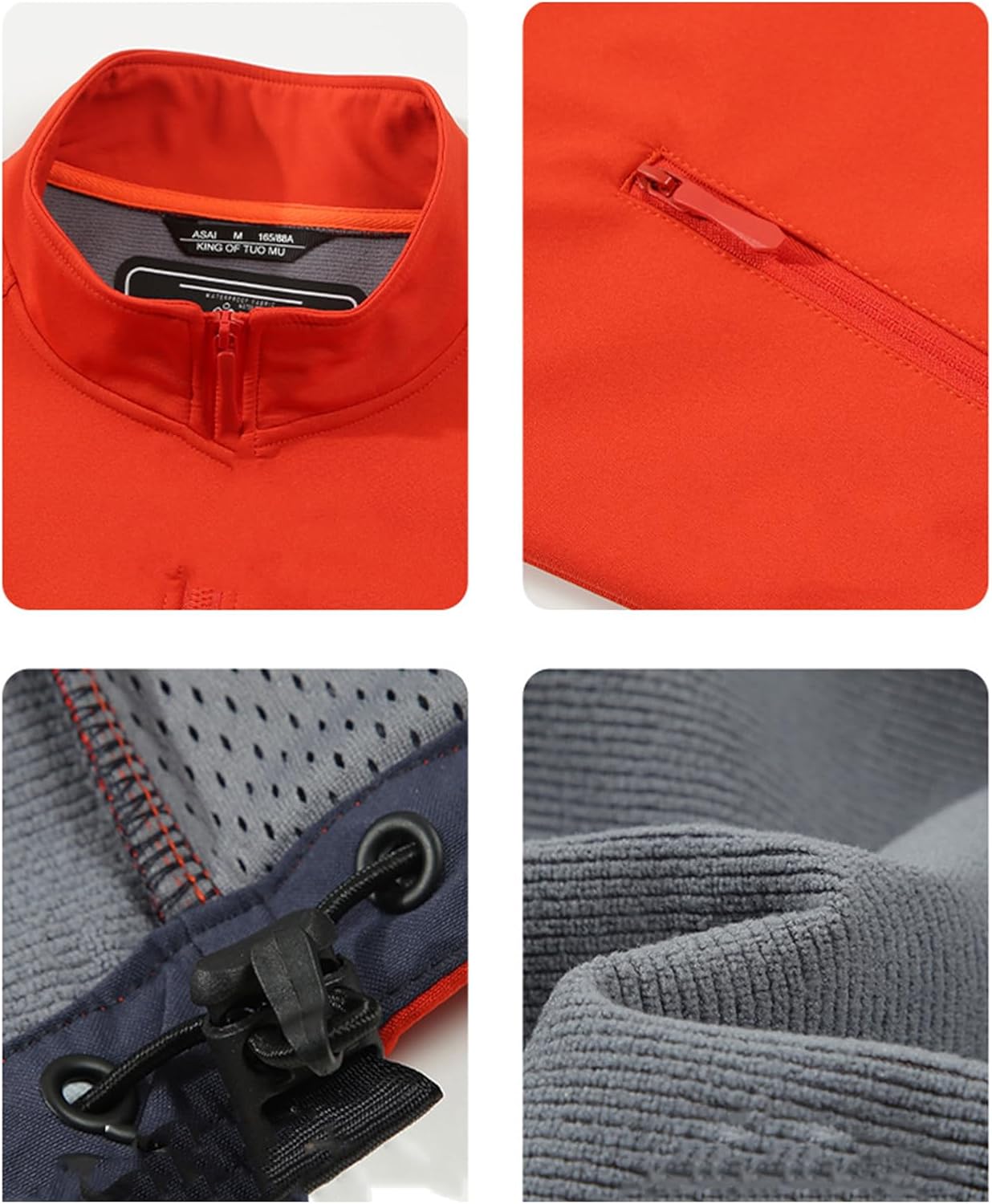 Men's Softshell Jacket Waterproof Windbreaker Coat Custom Text Logo Casual Fleece Jackets Zip Up for Outdoor Hiking - Image 5