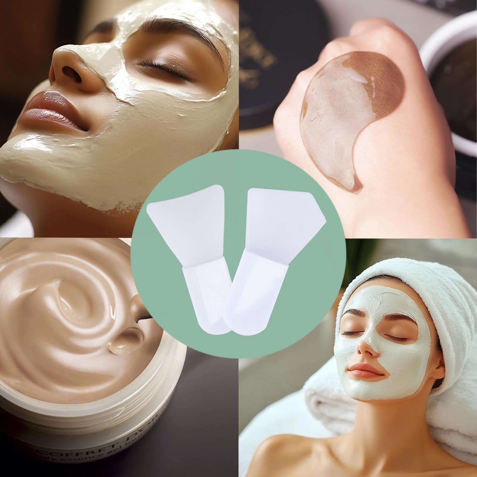 Lot de 4 pinceaux applicateurs de masque facial en silicone souple - Outils de beauté portables pour le visage, masques de boue, masques cosmétiques, masques à l'argile, masques pour les yeux, lotions