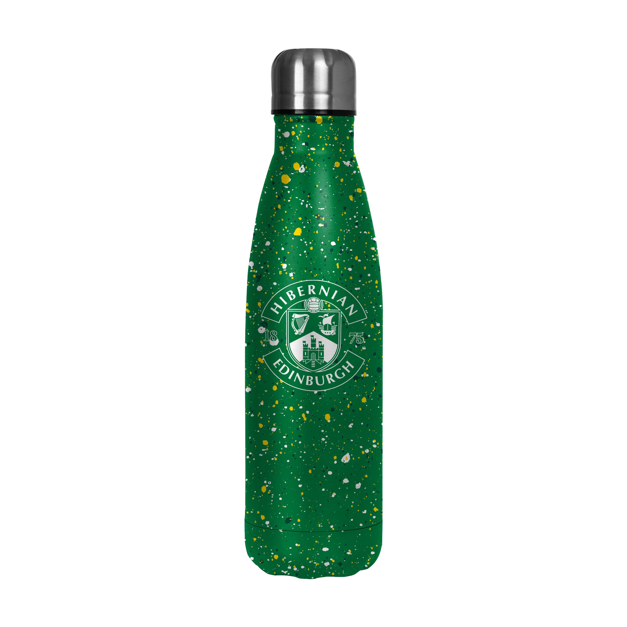 FOCO Officially Licensed Hibernian FC Football Paint Splatter 500ml Reusable Water Bottle