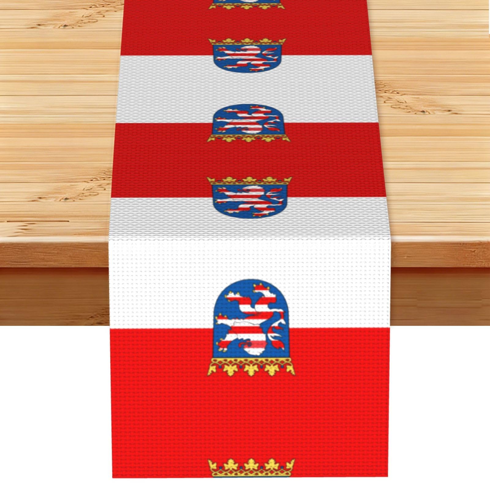 Flag of Hessen Print Table Runner World Cup-Themed Dining Table Decor for Coffee Dining Table and More