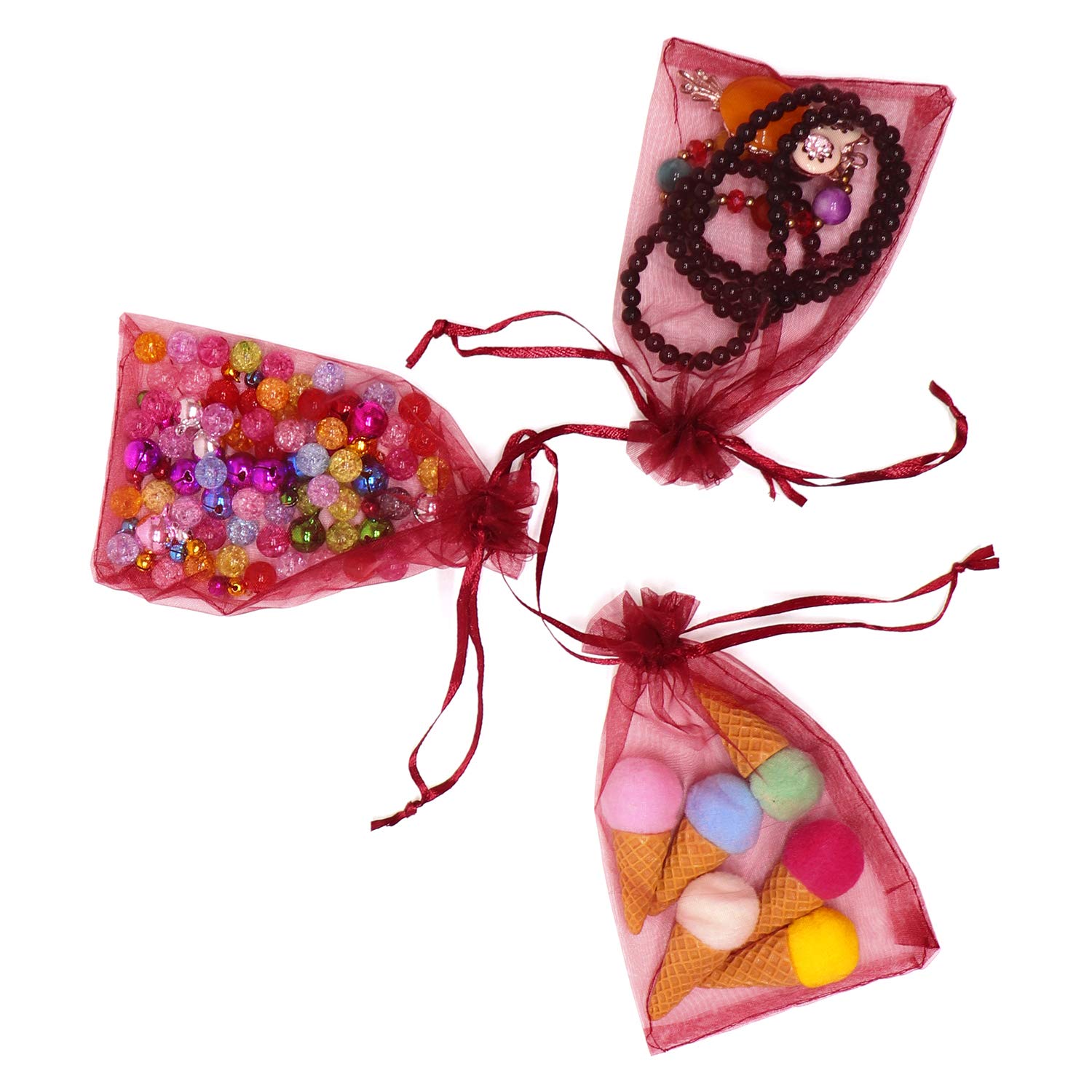 Dealglad - Set de 100 bolsitas de organza, con cordón, adecuadas para fiesta, boda, regalos