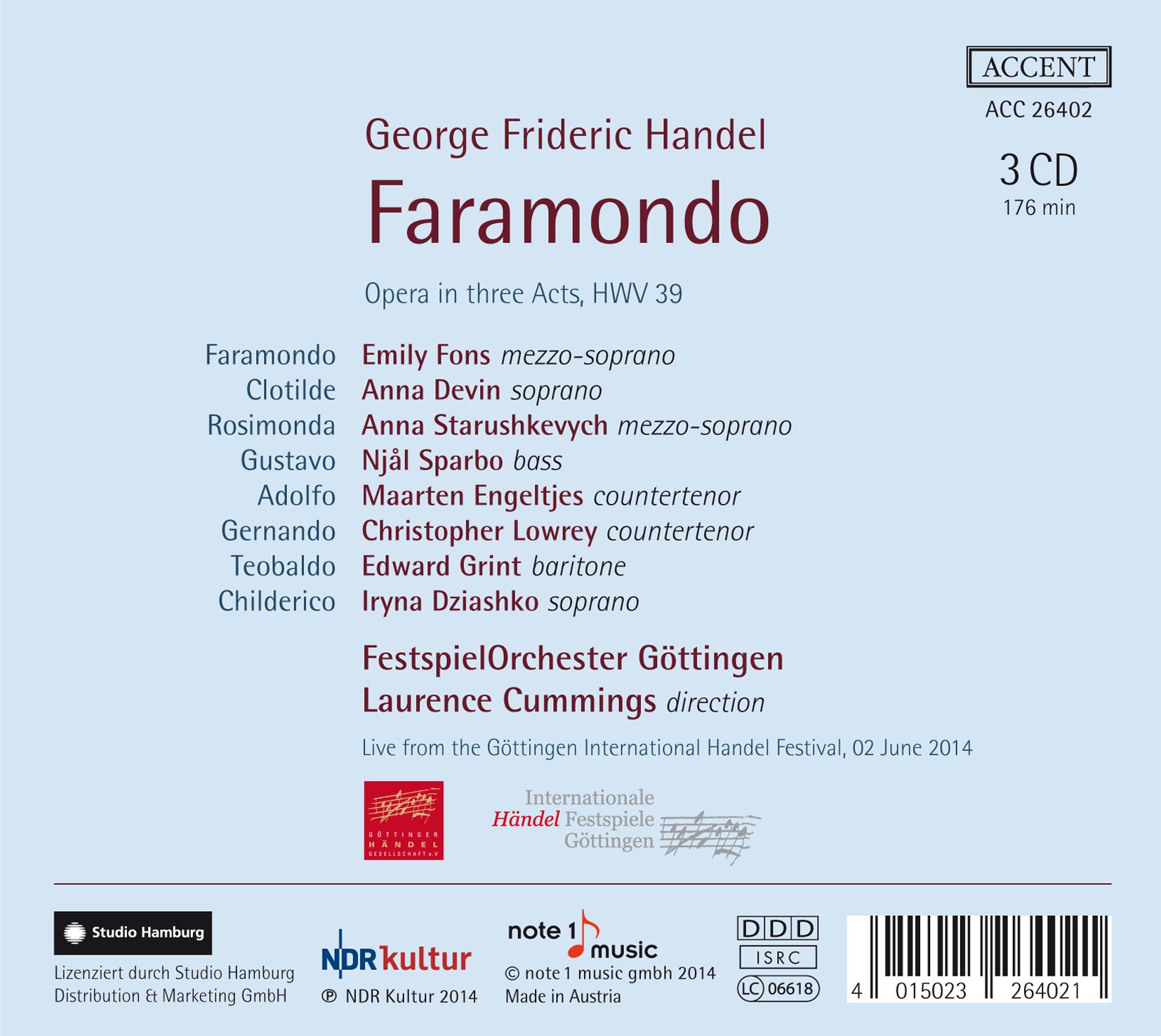 George Frideric Handel - Faramondo HWV 39 - Live Recording