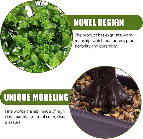 Miniatura 8 de Cabilock Árbol bonsái, árbol artificial, plantas bonsái artificiales, árbol bonsái artificial de plástico, decoración de plantas rojas de