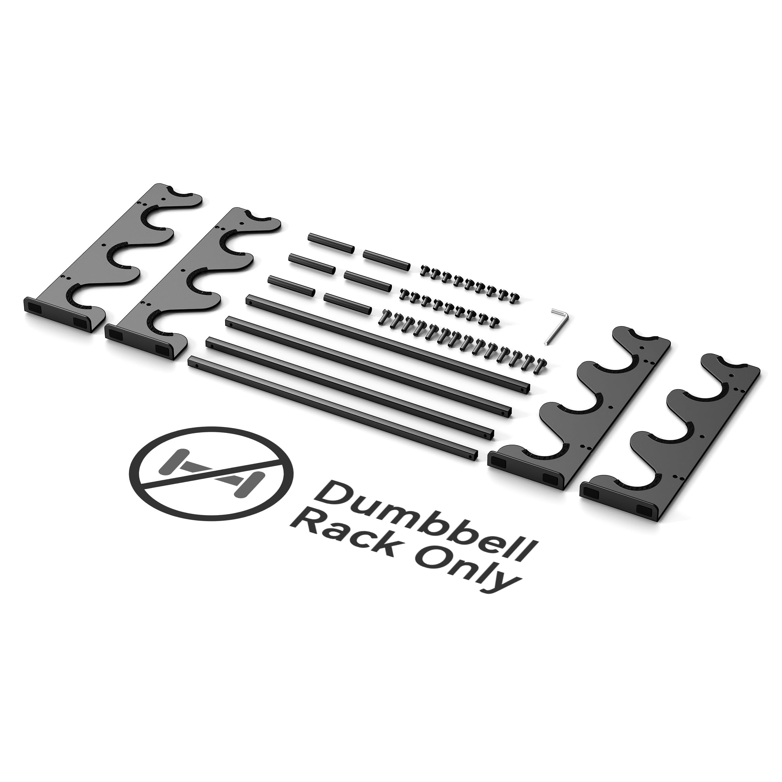 Support d'haltères à 4 niveaux pour salle de sport à domicile – Support de poids compact pour haltères, poids libres, support de rangement en acier robuste pour haltères en néoprène et haltères