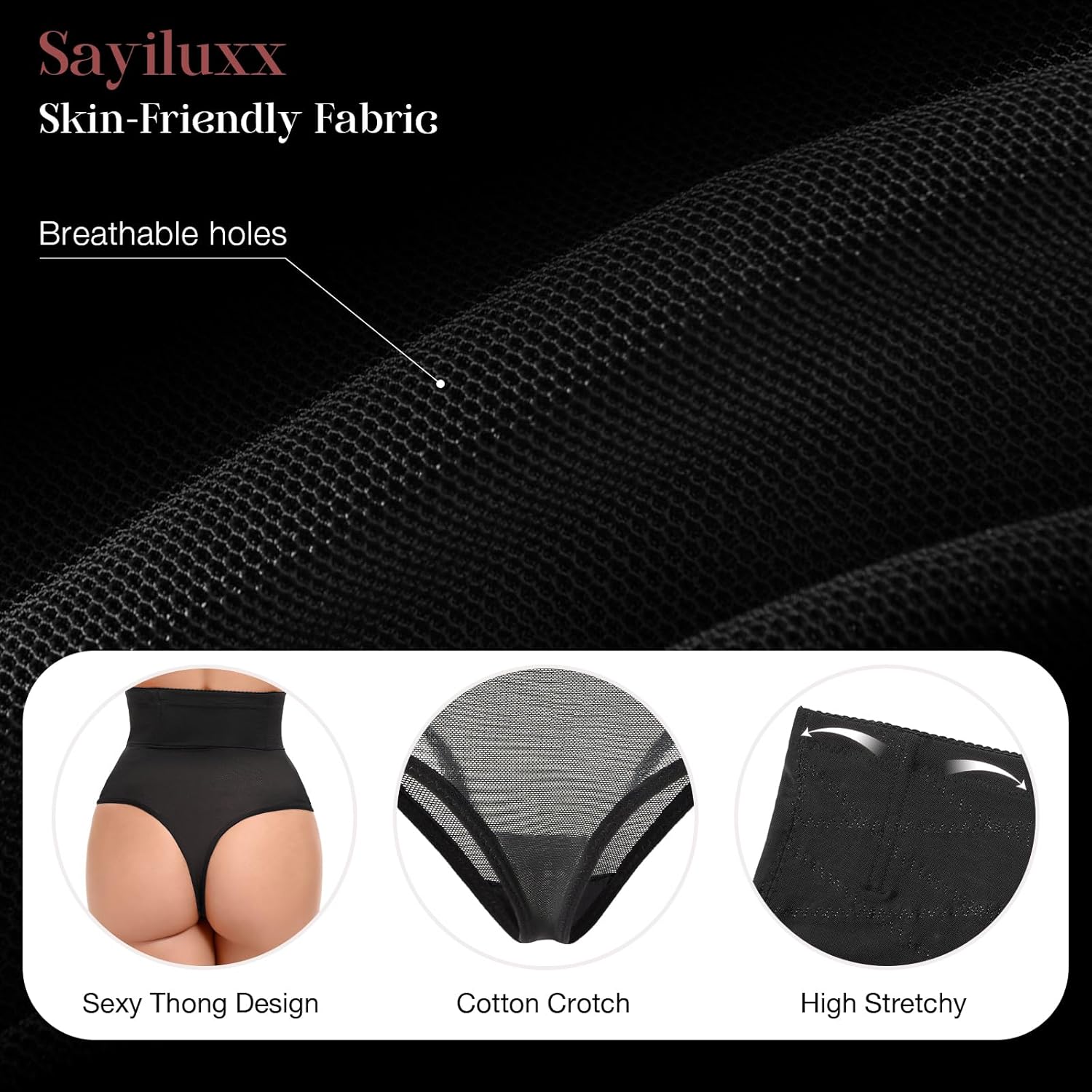 Tummy Control Thong Shapewear for Women - High Waisted Shaping Underwear, Seamless Body Shaper Panties Girdle - Image 3