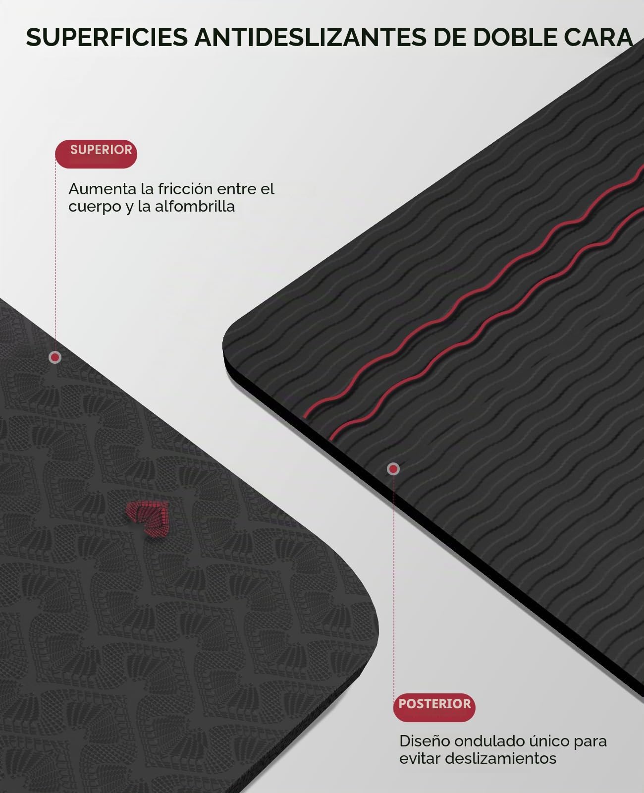 HAPBEAR Esterilla Yoga Grande, 183×116cm /198×137cm×6mm, Con Correas de Velcro y Bolsa de Transporte, Antideslizante Colchoneta Deporte Fitness, Yoga Mat en Casa para Mujeres y Hombres