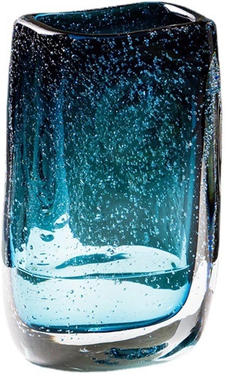 Vase Glass Flower Vase Aesthetic Transparant Luxury Minimalist Nordic Vase Living Room Design Jarrones Cristal Terrarium Decor Suitable for Dining and Living Room Home decoratio(Large)