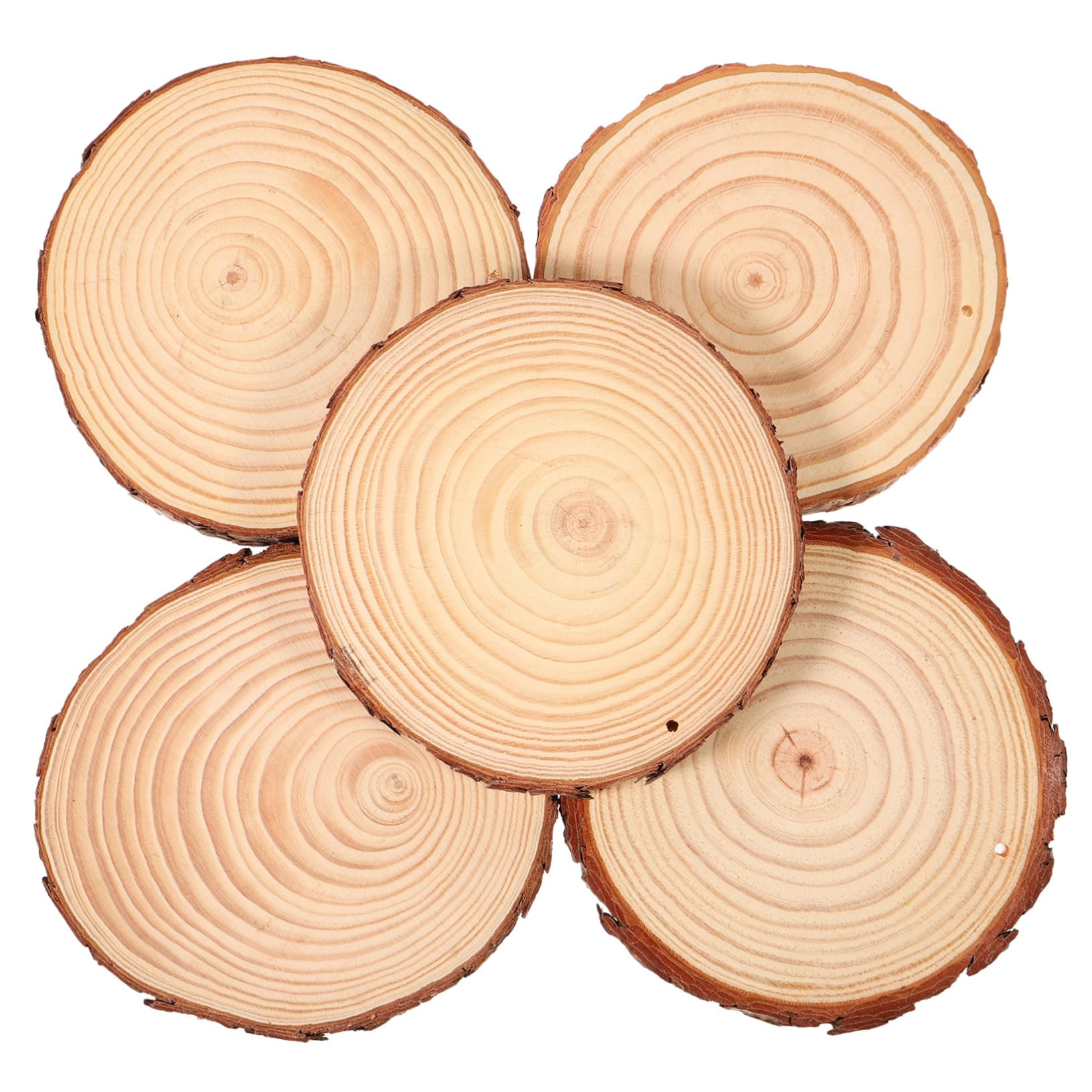 DOITOOL 5stücke Unbehandelte Runde Holzscheiben Naturholzscheiben Zum Basteln Für Hochzeiten Und Feiertagsdekorationen Rustikale Verzierungen