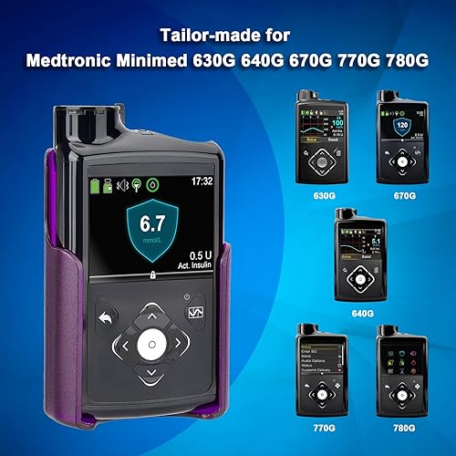 Miniatura 8 de Healvaluefit Soporte para bomba de insulina giratorio de 360 caja de bomba de insulina con clip para Medtronic MiniMed 630G 640G 670G 770G 780G clip