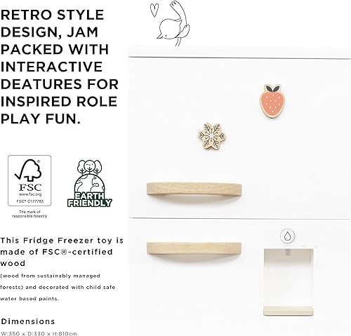 Miniatura 4 de Le Toy Van Juego de nevera y congelador de madera independiente  Gran refrigerador y congelador con accesorios Juego de simulación - Adecuado para