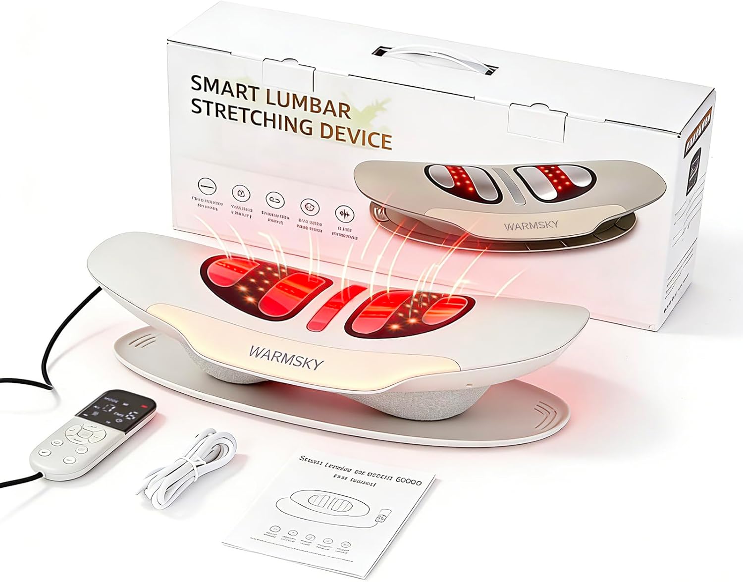 Smart Lower Back Massager with Soothing Warm Therapy & Air Traction – Spinal Decompression Device for Sciatica Relief, Lumbar Pressure & Stiffness