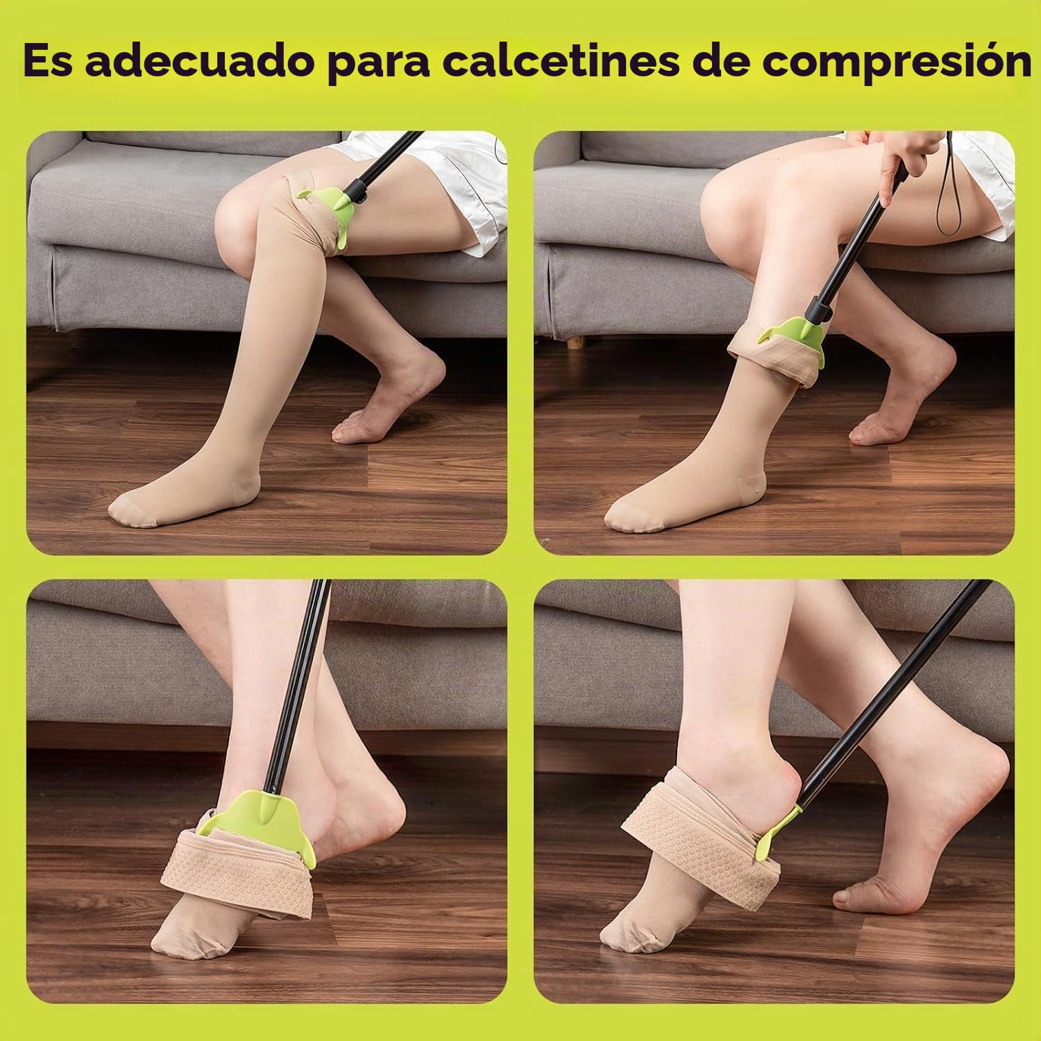 Ayuda de extracción para medias de compresión y calcetines - Calzador retráctil multifuncional - Asistente de extracción de calcetines para personas mayores y discapacitados.