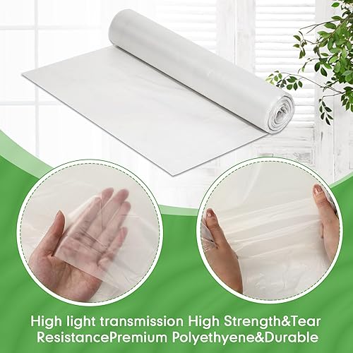 Miniatura 5 de Láminas de polietileno de 5 x 200 pies, láminas de plástico de 4 mil, barrera de vapor, lona negra para malas hierbas, rollo de lámina de plástico
