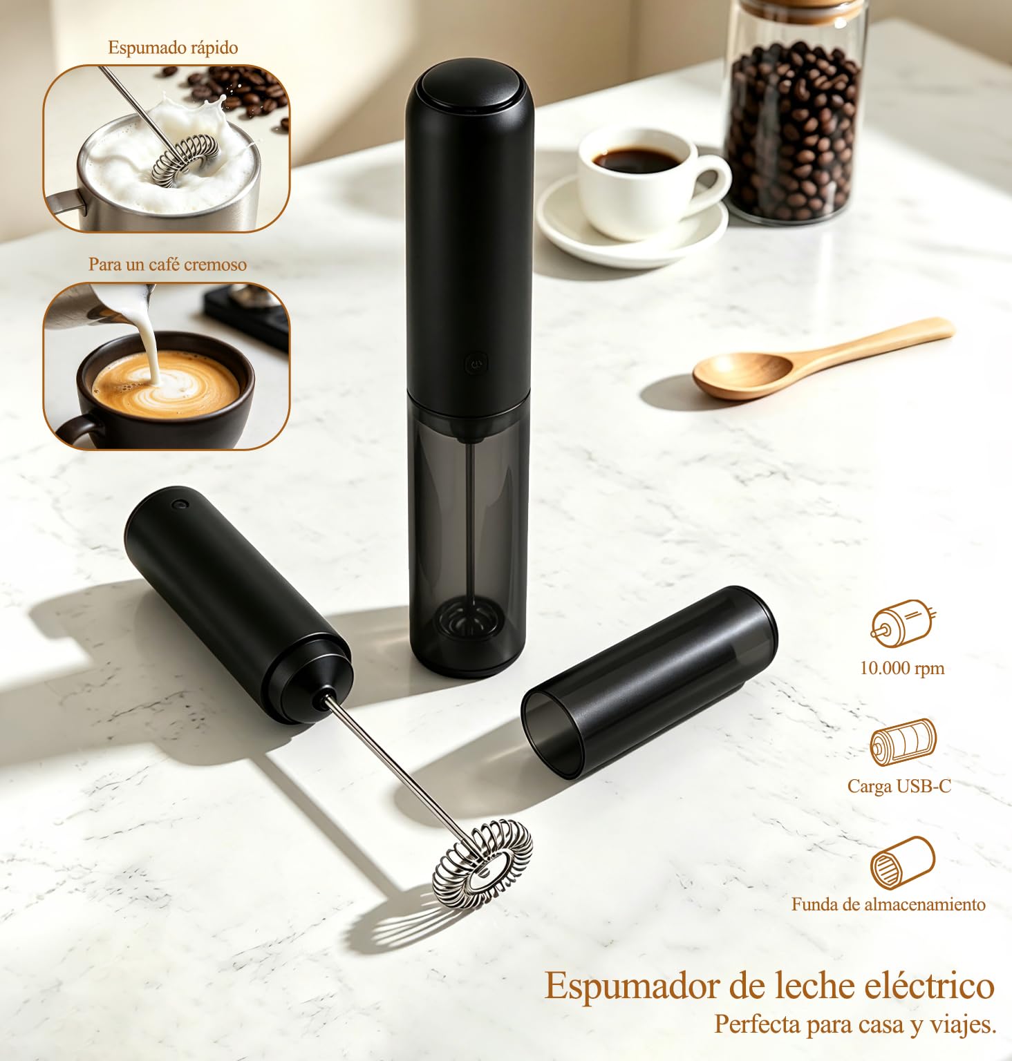 Cafetera portatil electrica, set regalo completo 3 piezas