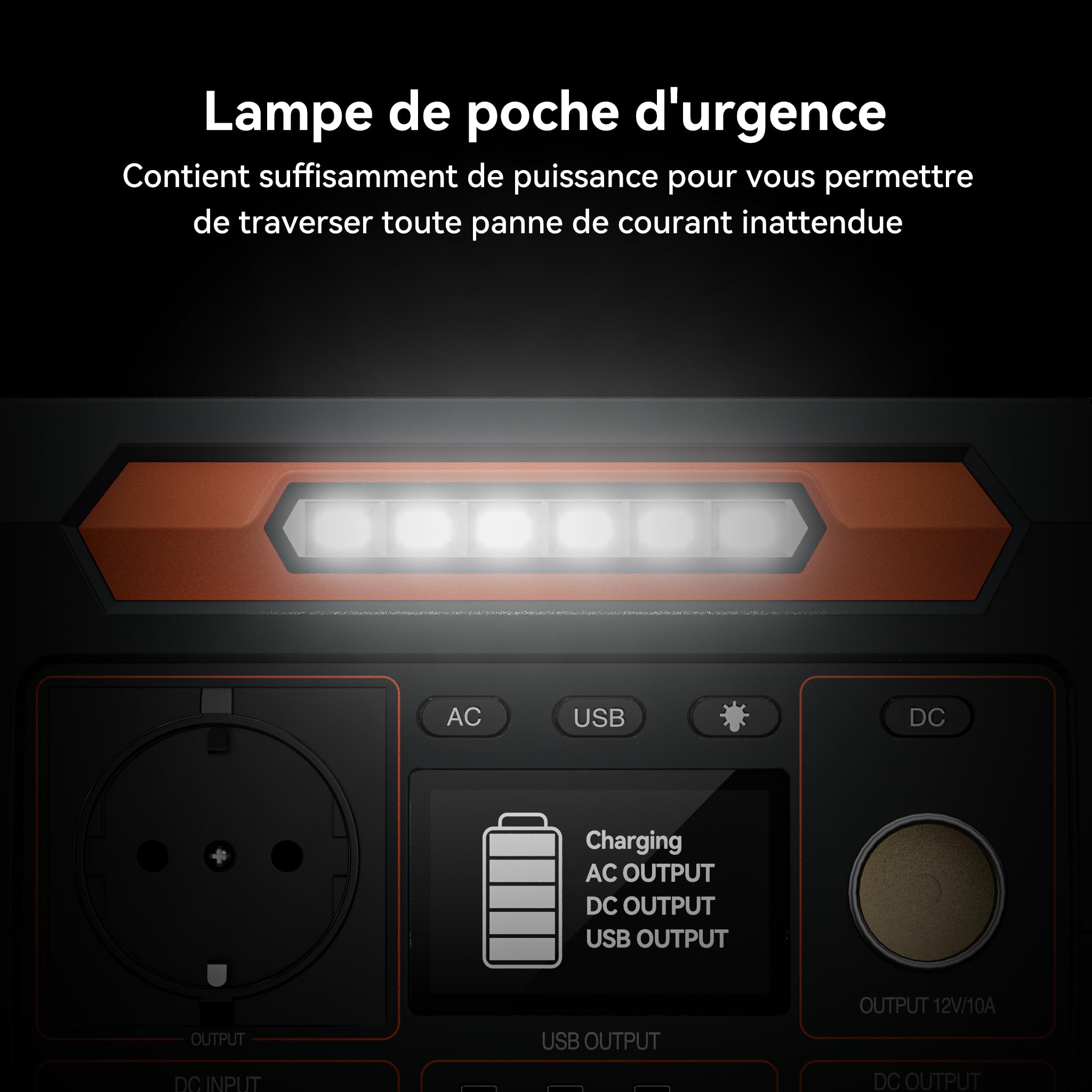 FlashFish P66A Station Électrique portable 144,3Wh, Generateur Électrique 200W avec 230 V AC/DC/USB/type C/lumières LED, Batterie de Secours pour Camping, Voyage, Panne de courant