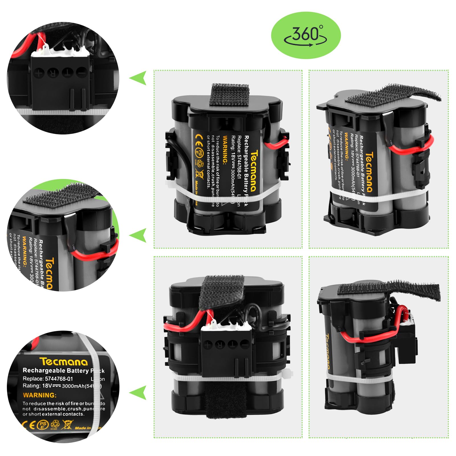 3.0Ah 18V Lithium Akku Kompatibel mit Gardena Mähroboter R38Li, R40Li, R45Li, R50Li, R70Li, R75Li, R80Li, 124562