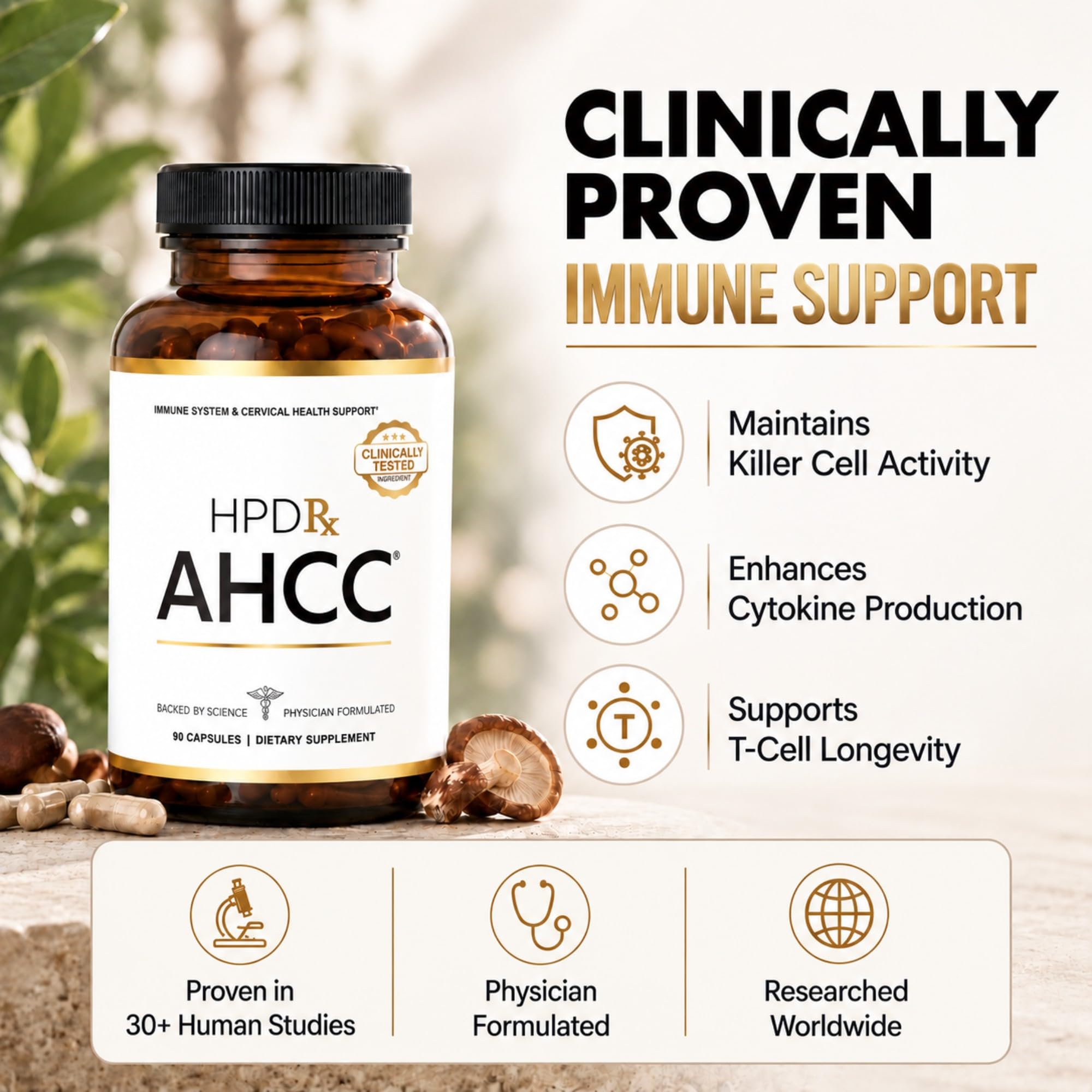 HPD Rx Premium AHCC & Shiitake Mushroom 1100 mg | 30-Day Supply, 1-Pack — Amazon image 2