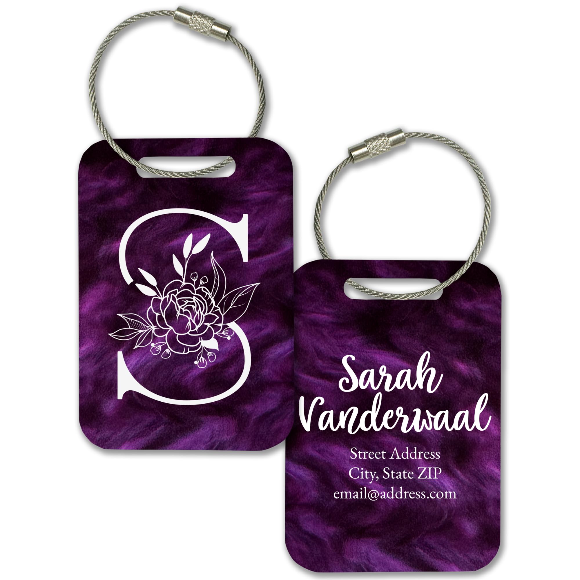 Personalized Monogram Name Tag for Luggage (3 or 6 Count Pack) | Custom Tag for Suitcase | Acrylic Name Tag for Travel | Choose Your Font & Color |