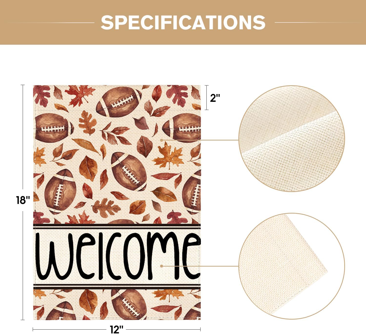 AVOIN colorlife Welcome Fall Football Garden Flag 12x18 Inch for Outside image 5