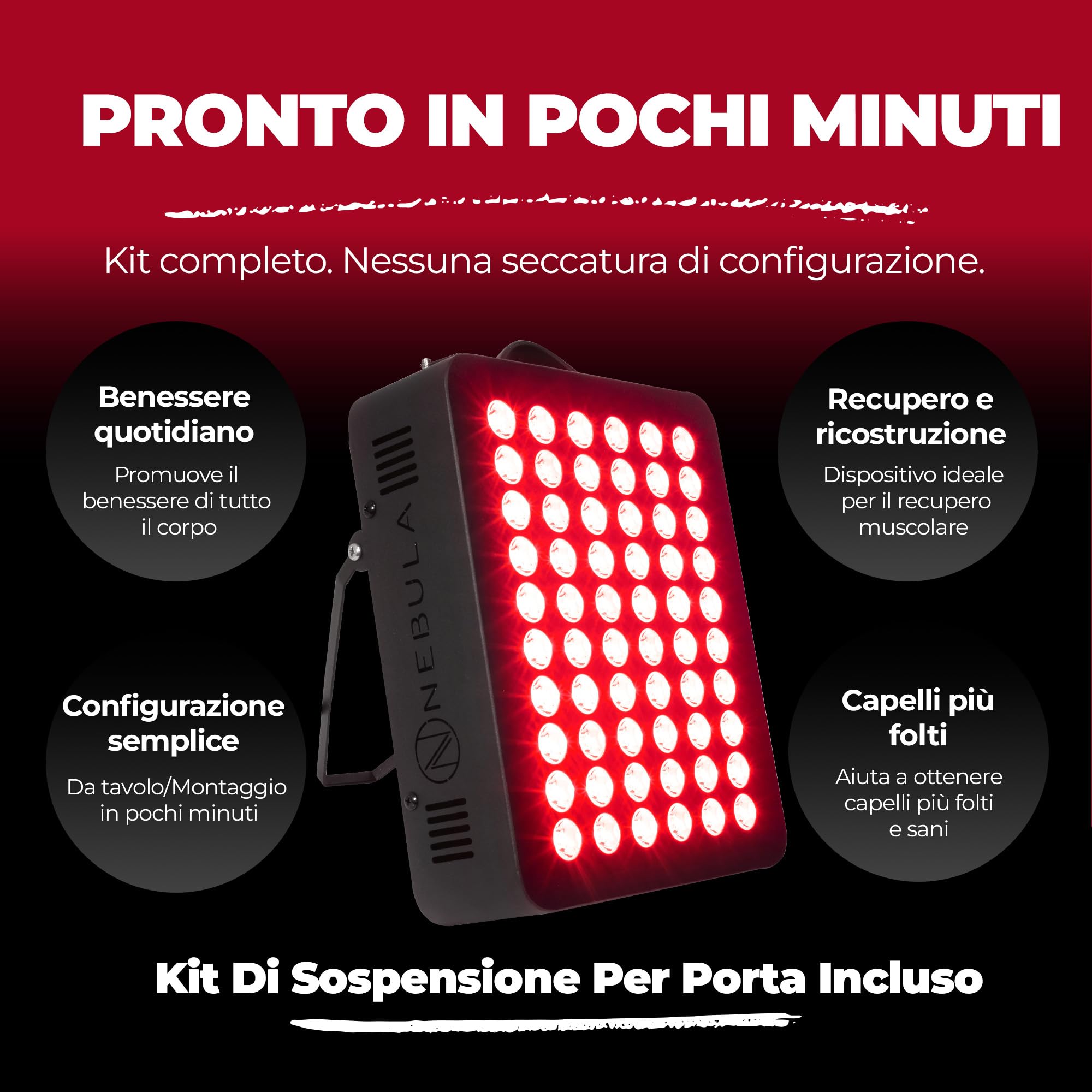 Nebula LED Dispositivo 300W | Per La Terapia della Luce Rossa | 660/850nm | Illuminazione Vicino Infrarosso | Luce Rossa Ad Alta Potenza | Lampada Infrarossi Irradiazione