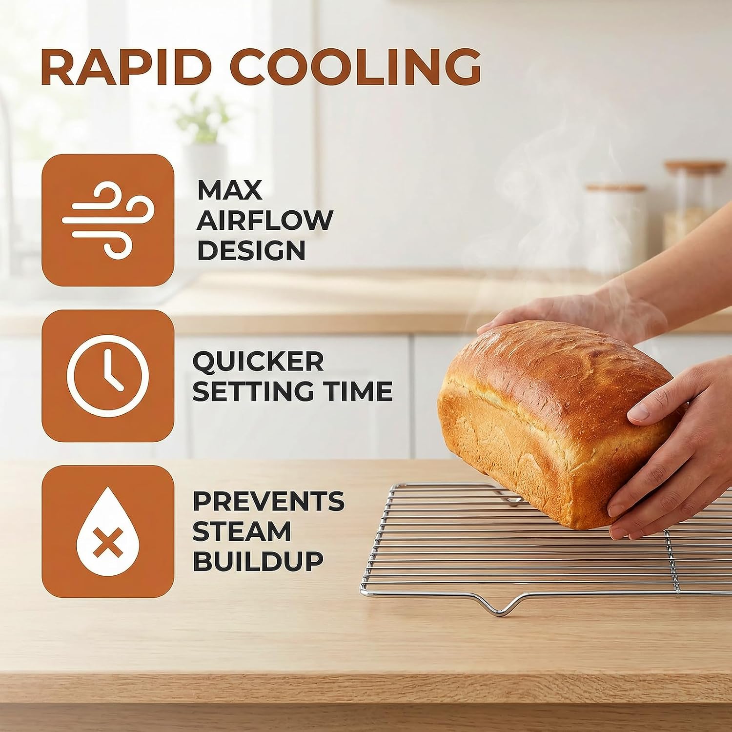 6 Pack Grate Cooling Rack, 15x11 Inch Stainless Steel Cooling Racks Wire Rack Rectangular Cooling Racks for Baking, Cooking, Toaster Oven
