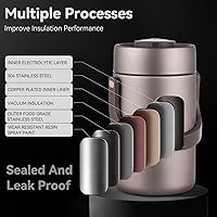 Vista 4 de GOLDEN KEY Termo de 77 onzas para comida caliente, Termos para Comida Caliente para adultos, termo apilable para alimentos calientes con 3