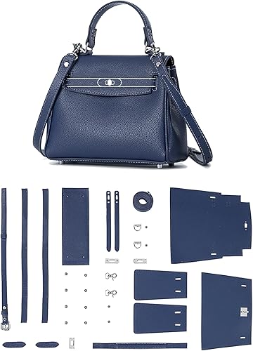 POPSEWING Kit de bolsa de diseñador para mujer, kit de bolsa de cuero para bricolaje, bolsa de hombro cruzada con kit de costura, kit de bolsa hecha