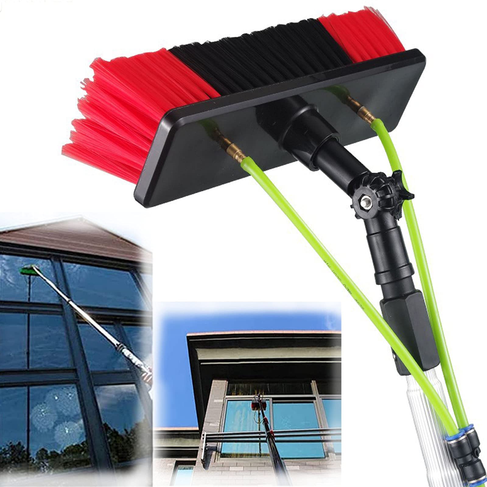 GTHTUHFD 5M Water Fed Pole Cleaning Brush Kit For Solar Panels & Vehicles – Efficient Photovoltaic Washing Equipment For Trucks& Hardtoreach Areas,35cm Brush Head-12M/39FT