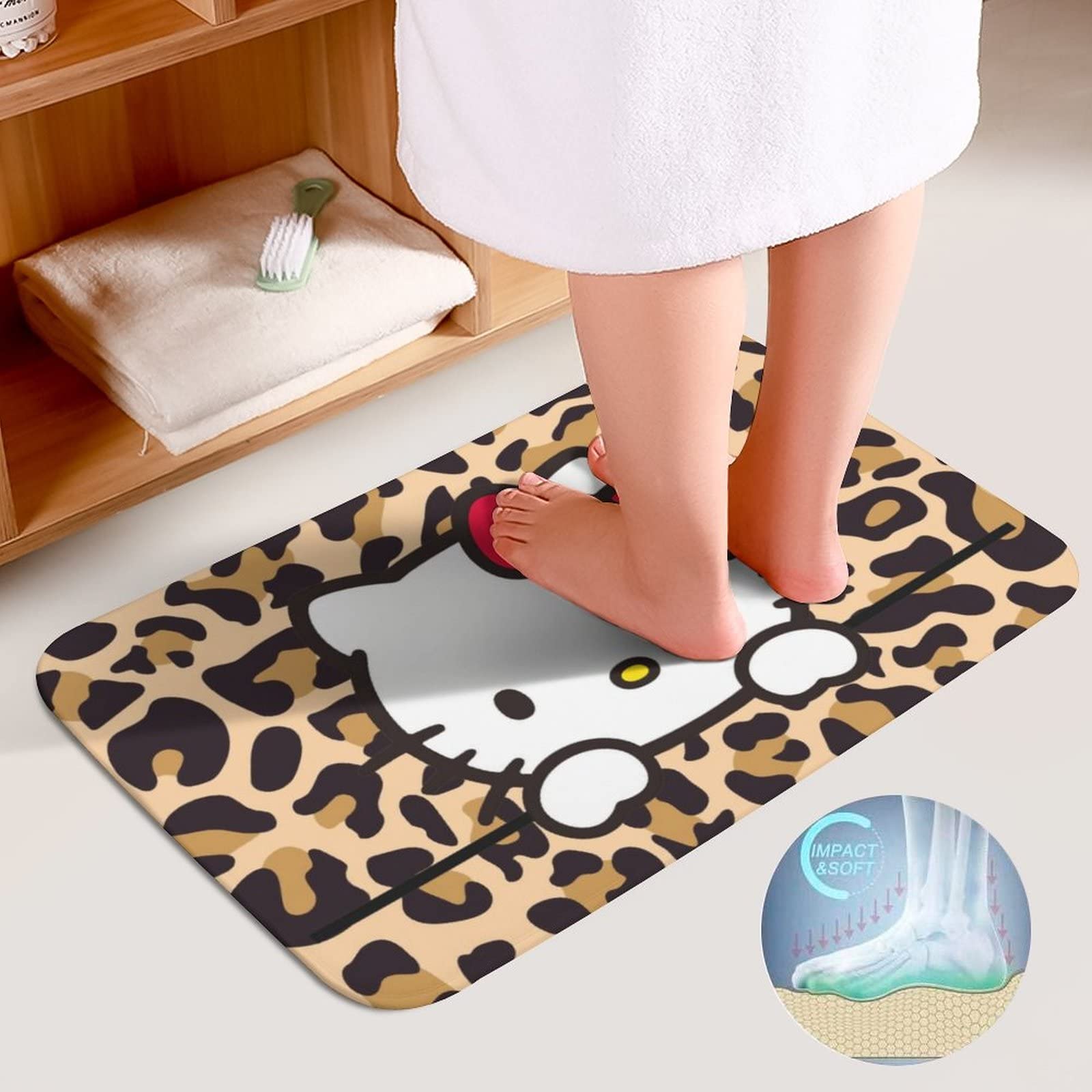 ハローキティトイレマット バスマット ホルダー 　３点　ヒョウ柄 　新品 Amazon｜トイレマット ハローキティピンクのヒョウ柄 3点セット