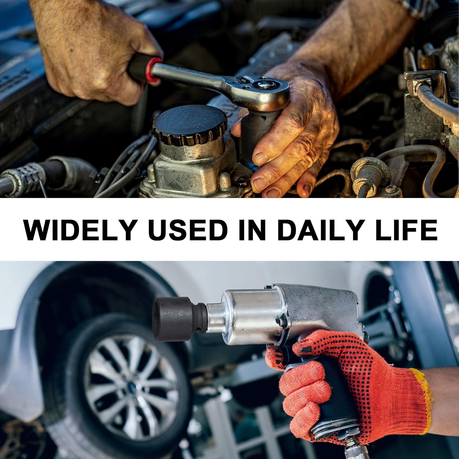MAXPOWER 1/2 Inch Drive 1-1/8 Inch Standard Impact Socket, Made with Heat-Treated Chrome Molybdenum Steel, 6-Point Design, SAE