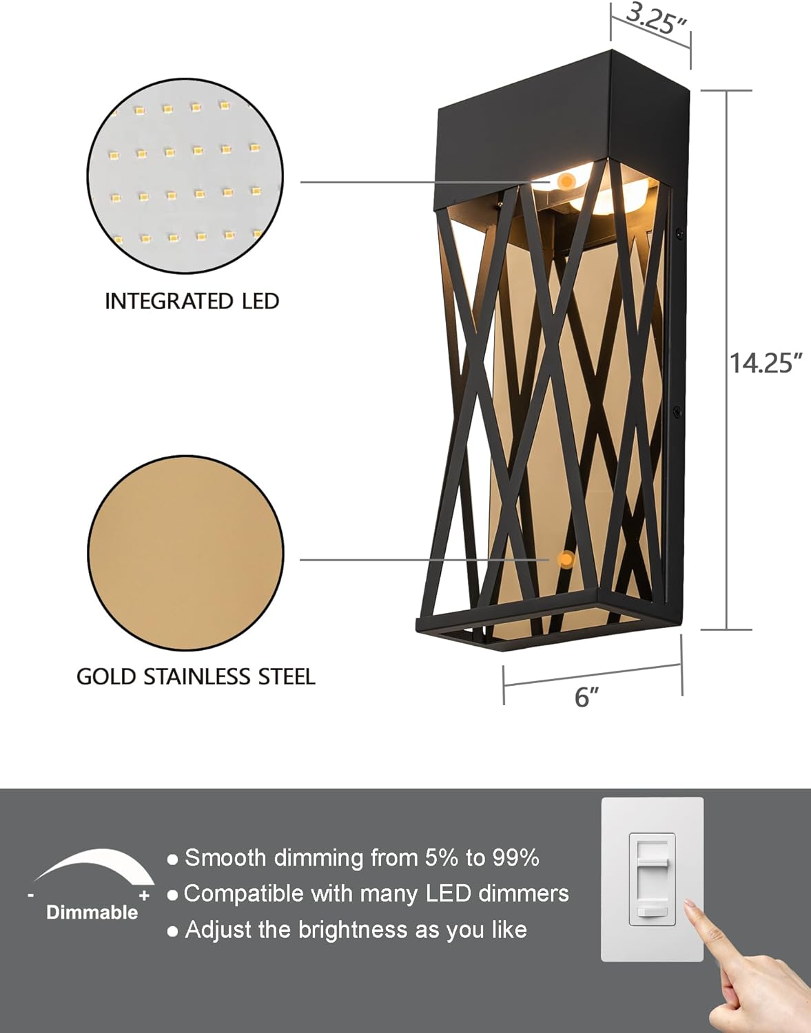 Lámpara De Pared De Luz Blanca Fría De 24 W, Lámpara De Pared De Luz Blanca Fria De 24 W Lampara De Pared Impermeable Para Exteriores Led Luz Nocturna Angulo De Luz Ajustable 98632700