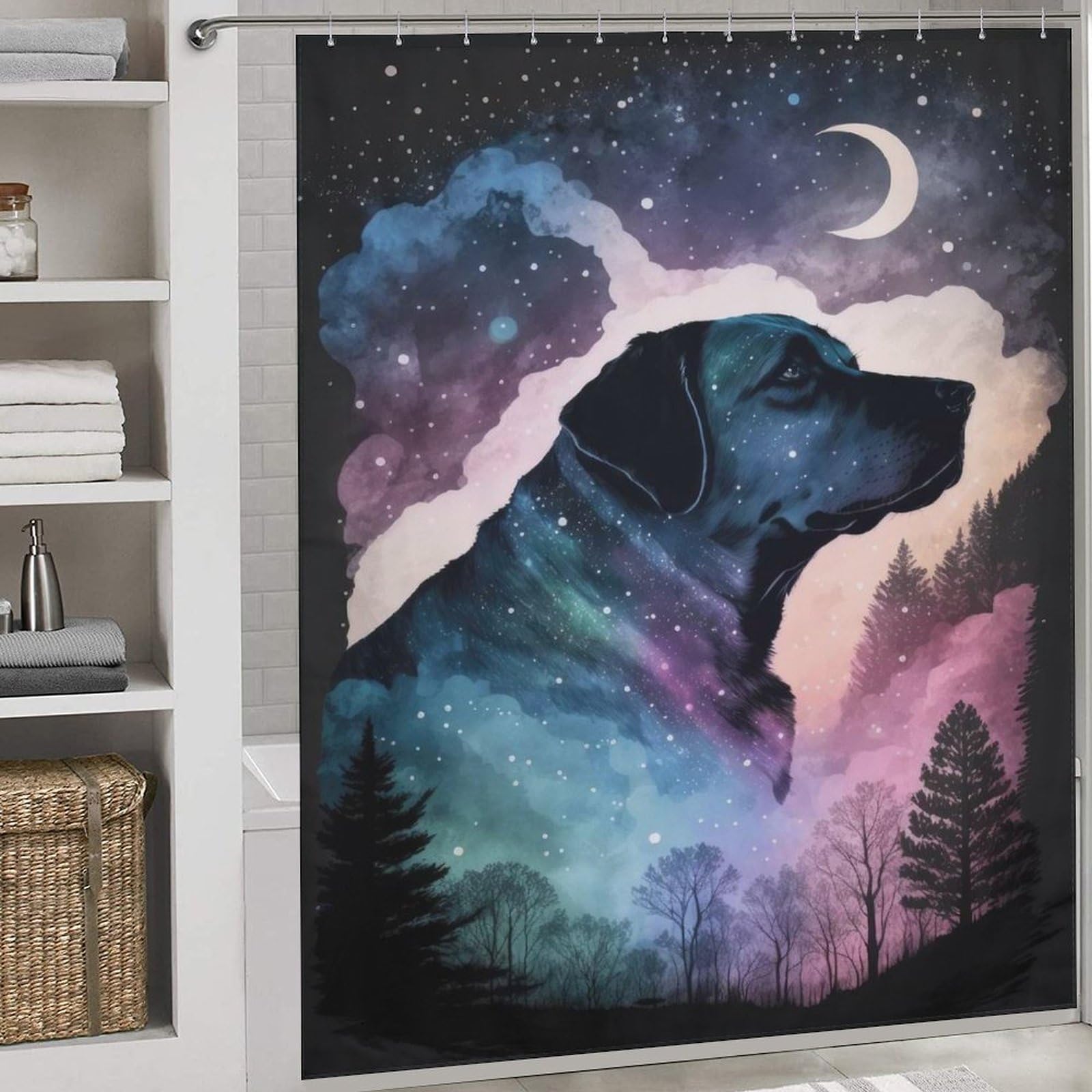Polyester moderne durable : rideau de douche haut de gamme motif Labrador 177x180