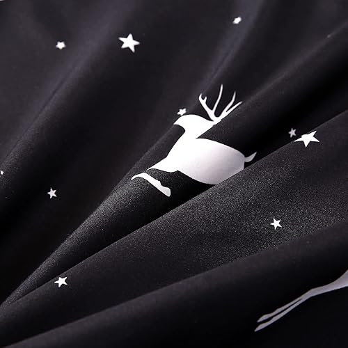 Miniatura 5 de Mengersi Juego de funda de edredón con cremallera de ciervo navideño (tamaño Queen, ciervo blanco)