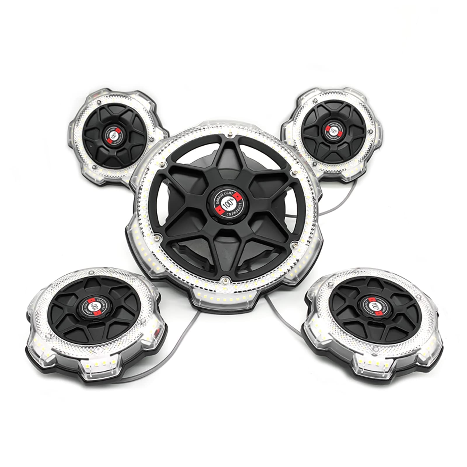 Buy LED Garage Lights, 120W High Bay Light with 1 Main Light and 4