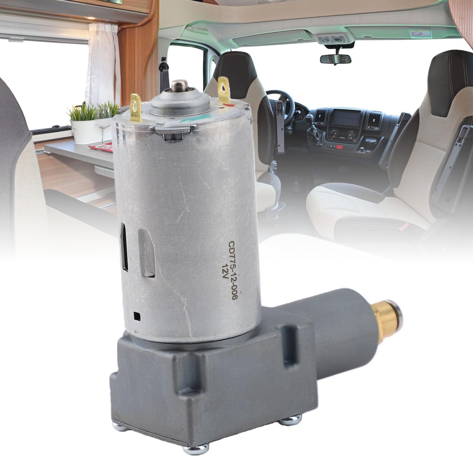 KIMISS Wymiana Kompresora Siedzenia Pneumatycznego, Anodowana Aluminiowa Pompa Kompresji Powietrza w Siedzeniu Ciężarówki 12 V 24 V z Szybkozłączem 6 Mm do Ciągników Actimo MSG (12V)