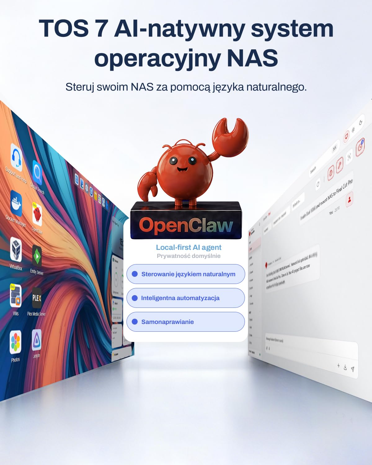 TERRAMASTER F4-425 Pro NAS – 4-Bay Intel N305 8-rdzeniowy, 8 GB RAM, 2x 5GbE LAN, 3x M.2-slot, AI-native TOS 7, OpenClaw, Sieciowa Pamięć Masowa dla Domu, Firmy i Serwera Multimediów(bez dysków)