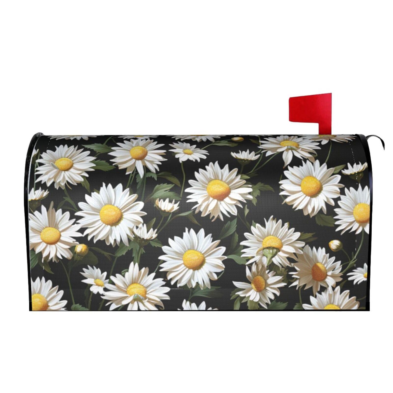 Spring Summer Mailbox Covers Magnetic Letter Post Box Cover Daisy Mailbox Wrap Decoration Mailbox Post Cover for Garden Yard Outside Welcome Decor 25.5x21 in