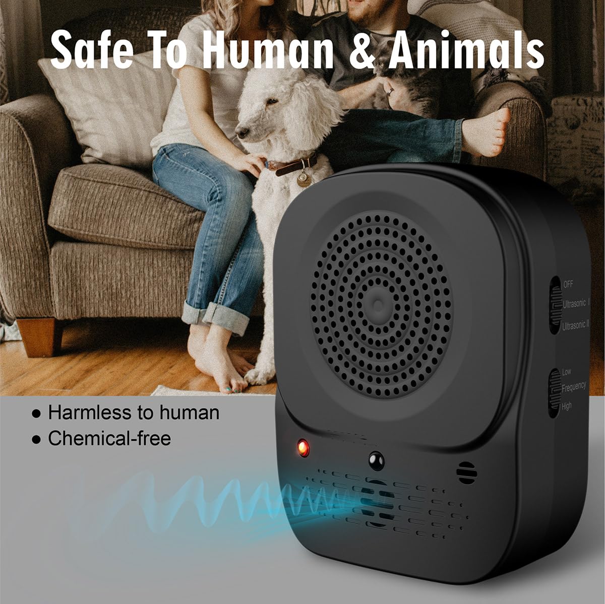 Anti Aboiement Chien Ultrason, Automatique Boitier Ultrason Anti Aboiement, 3 Modes Ultrason Chien Anti-Aboiement Chien, Appareil Anti Aboiement Étanche pour Petits Grands Chiens Extérieur & Intérieur