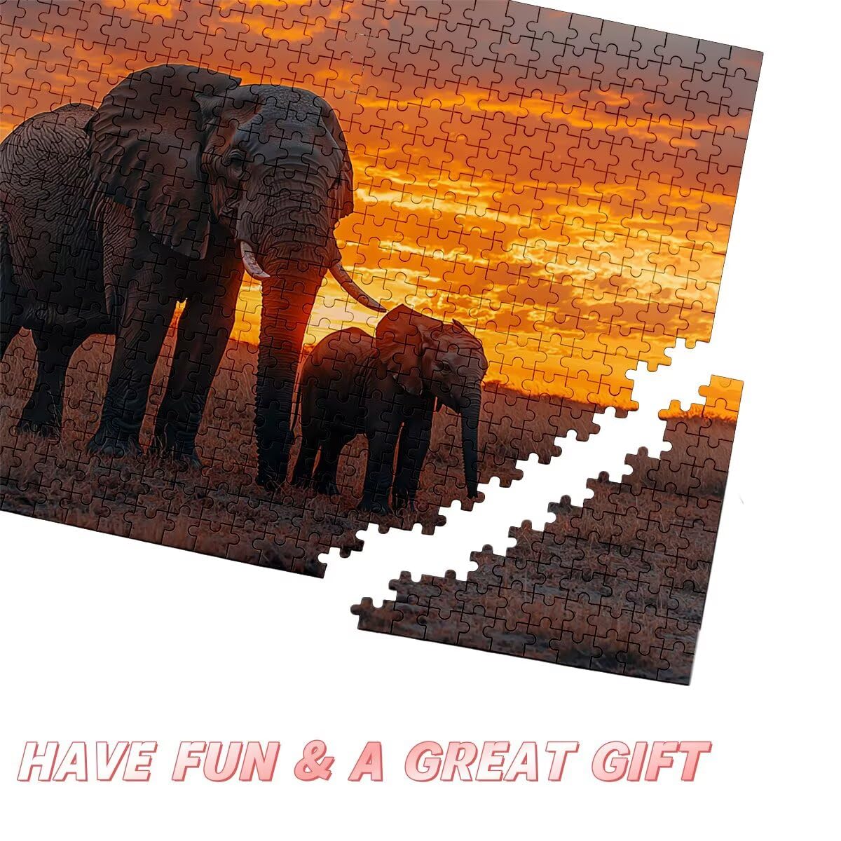 Puzzle 4000 Teile Elefant, Wiese Puzzle 4000 Teile Erwachsene, Klassische Puzzles für Erwachsene, Challenging Puzzel für Die Ganze Familie, Holzpuzzle Geschenke für Frauen, Deko Wohnzimmer -3312