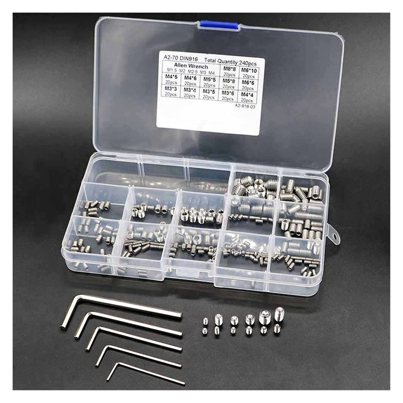 グラブスクリュー 六角ソケットセット フラットポイント M3x5 mm 50個 Amazon.co.jp: 240個のグラブスクリューカップポイント六角ヘッド