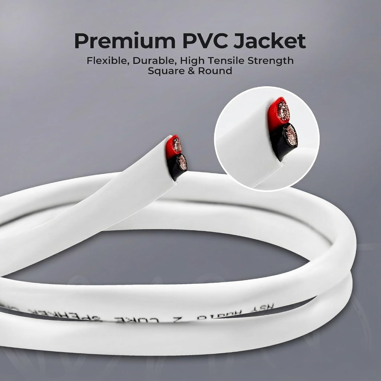 Speaker Wire, Oxygen-Free Copper (OFC) Braided Audio Cable for Home Theater, Surround Sound, Car Stereo, Subwoofer, CL2 Rated, 99.9% Pure Copper, 12-Gauge, 200 feet