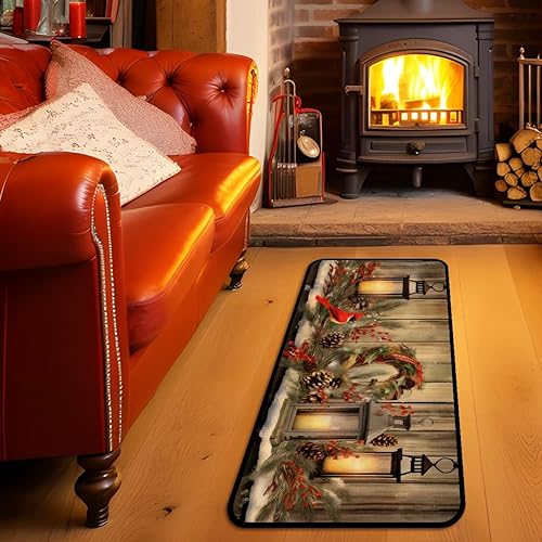 Miniatura 5 de MSINMKOK Alfombra de pasillo de madera gris vintage, alfombra lavable de 20 x 40 pulgadas, antideslizante, para pasillo, baño, cocina, dormitorio,