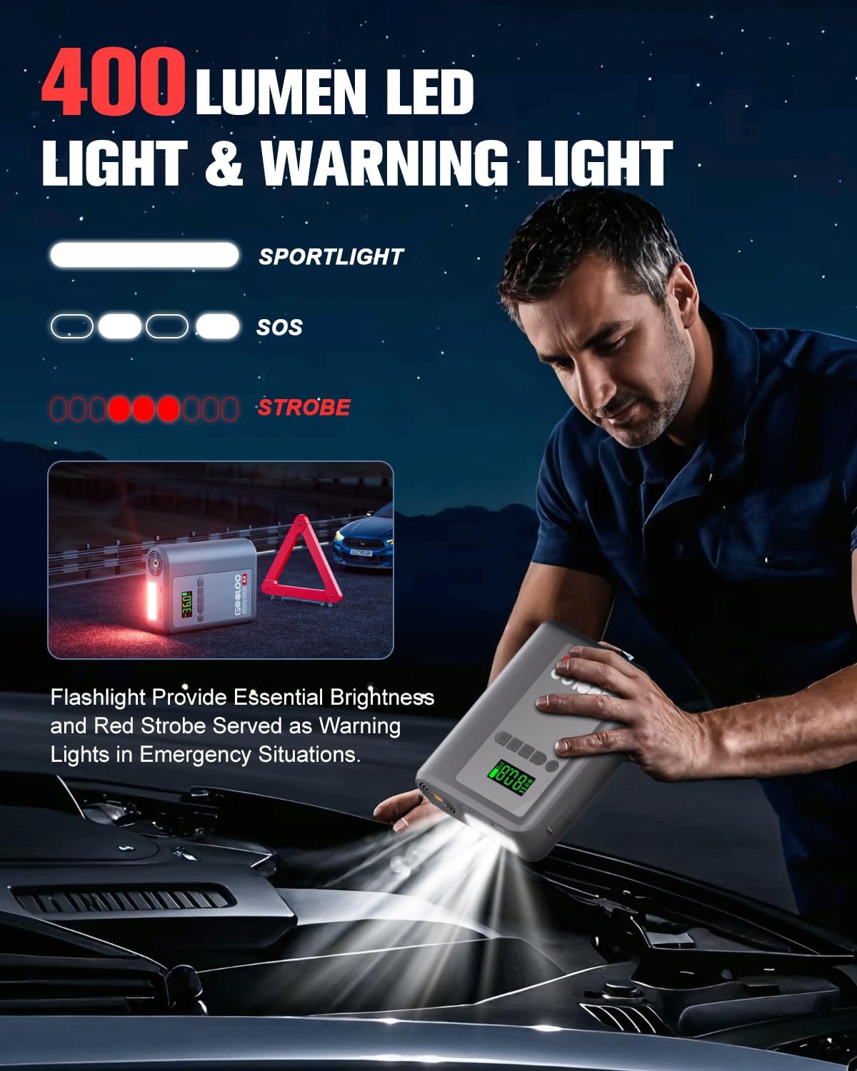 GOOLOO A2 LED Light and Warning Light