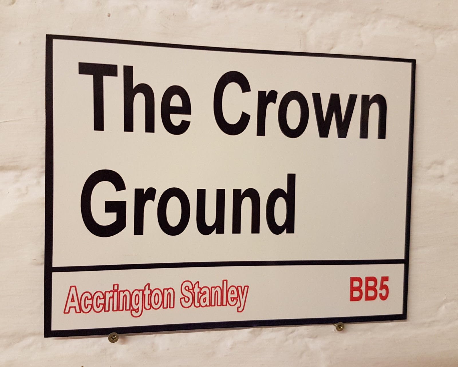 Yelacecca Tin Sign A37398 New Metal Street Sign Accrington Stanley Fc The Crown Ground Metal Street Sign 8X12 Inches